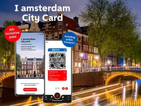 I amsterdam City Card vor Amsterdamer Grachtenhäusern